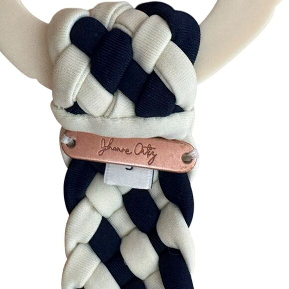 Johanna Ortiz Navy White stretchy braided belt Small